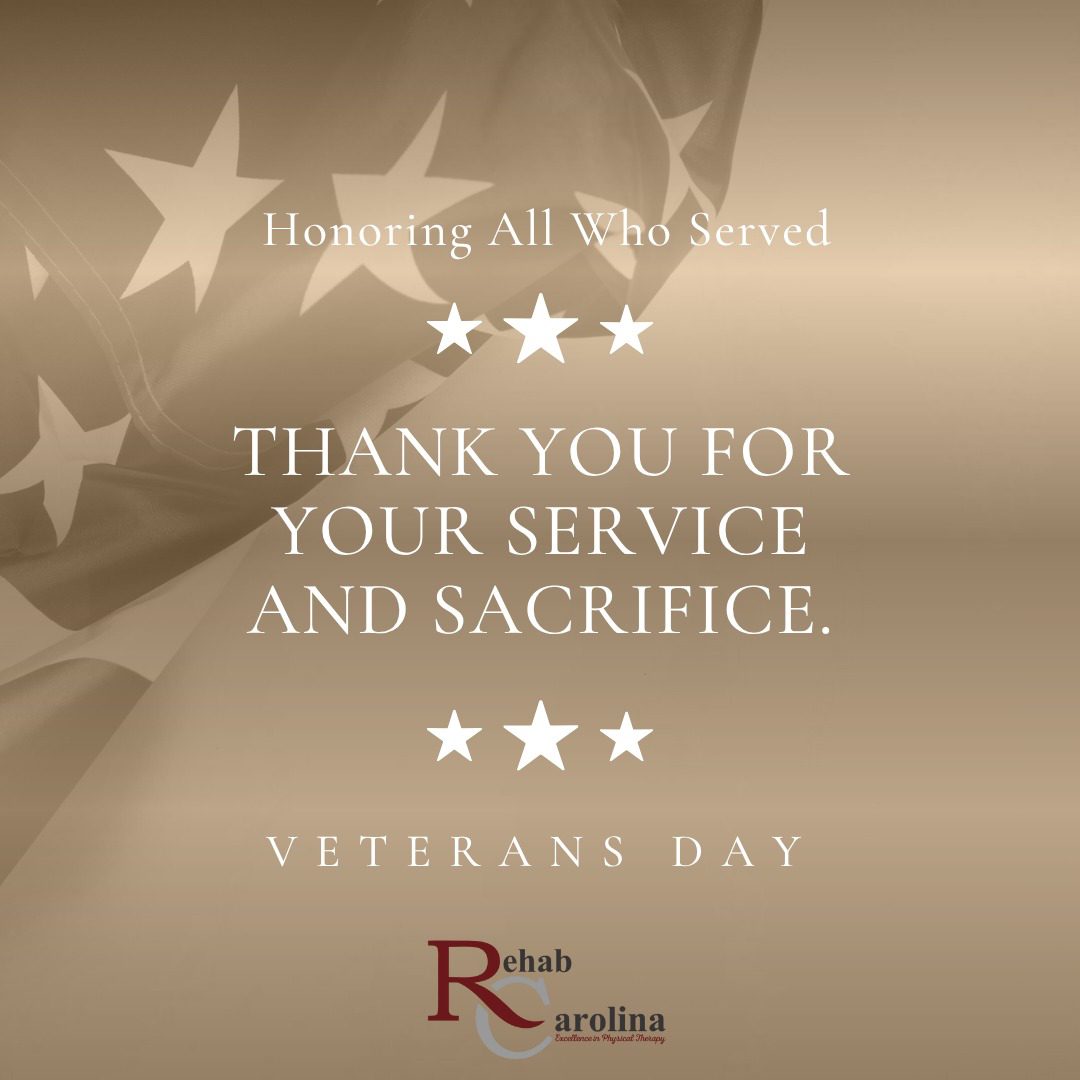 🇺🇸 Honoring Our Veterans 🇺🇸

Today and every day, we thank the brave men and women who have served our country.
Your courage, dedication, and sacrifice inspire us all.

From all of us at Rehab Carolina, thank you for your service and for protecting our freedom.

💙❤️ #VeteransDay #ThankYouVeterans #PhysicalTherapy #CommunityStrong #Gratitude #thankyouforyourservice